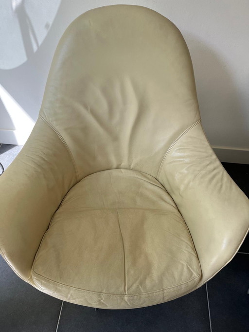 2x Chaises pivotantes Minotti avec cuir Hocker