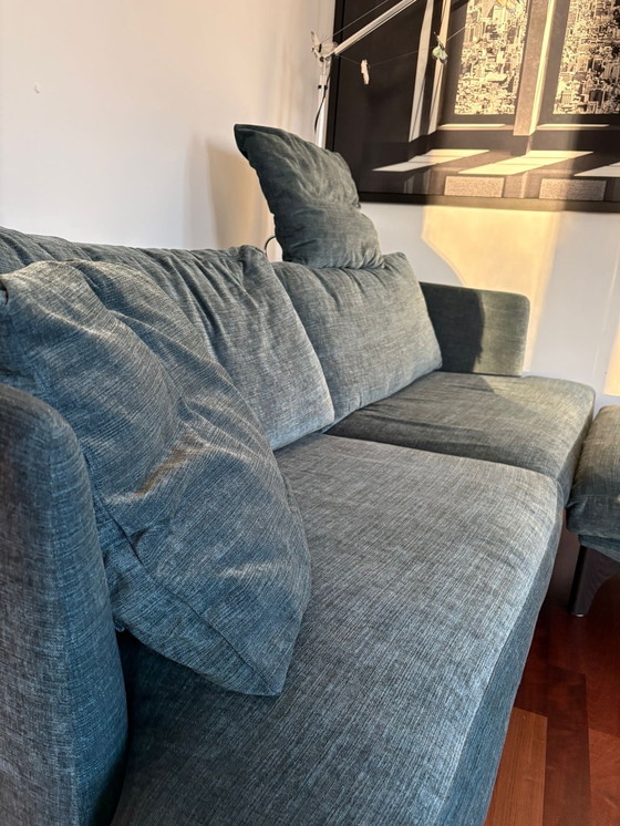 Image 1 of BW Bielefelder Werkstätten – Handmade Designer Sofa in Velvet with Ottoman