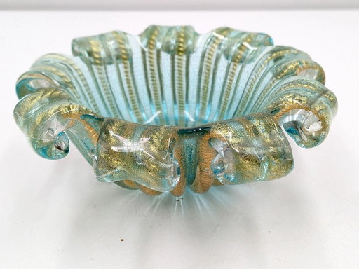 Attr. Barovier Murano glass - centerpiece with gold leaf inserts