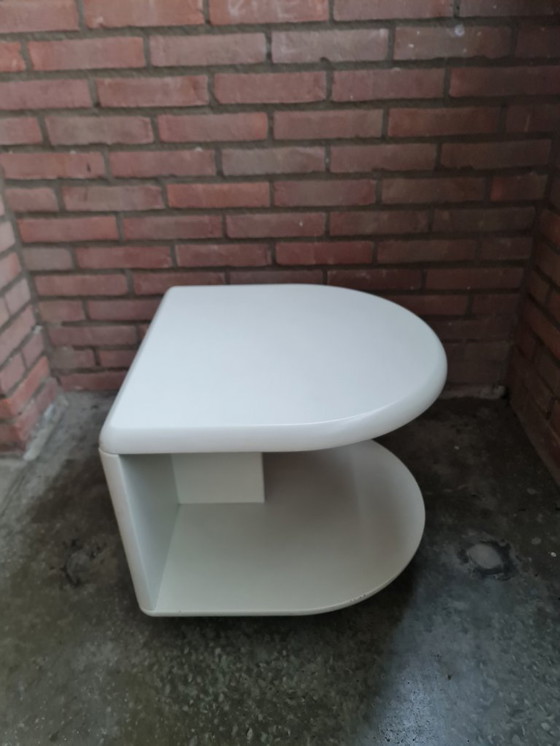 Image 1 of Space Age tables side tables made of wood with wheels