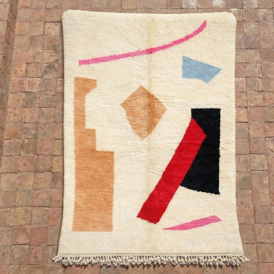 Image 1 of Tappeto berbero marocchino fatto a mano con motivi colorati, 150/250 cm