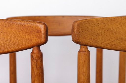 Set of 5 Vintage Oak Dining Chairs Germany 1960s Mid Century Modern
