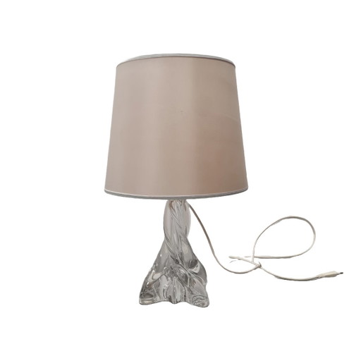 Lámpara de mesa de cristal francesa de Baccarat, años 50