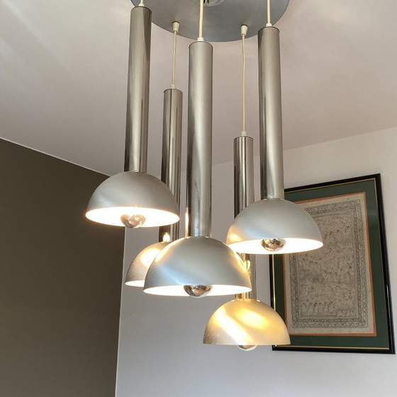 Image 1 of Lampada a sospensione a cascata in stile era spaziale. 1970.