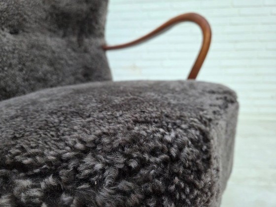 1960s, Danish armchair, reupholstered, genuine sheepskin. – Other (photo 18 of 22)