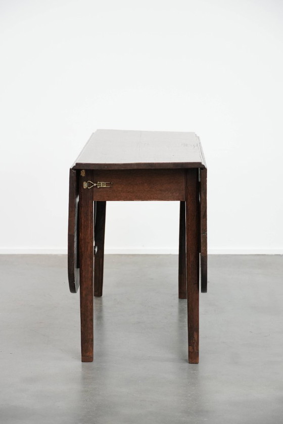 Image 1 of Antico tavolo/tavolo da pranzo inglese con le orecchie pendenti in quercia della fine del XIX secolo