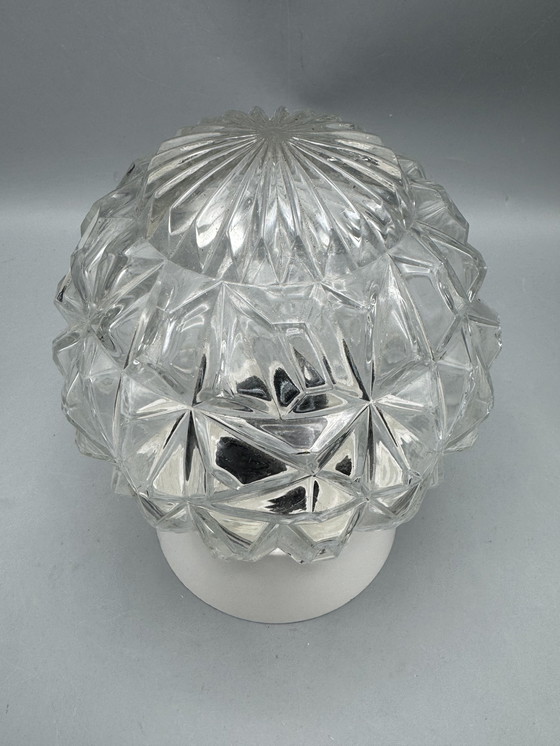 Image 1 of Clear glass lamp with beautiful pattern