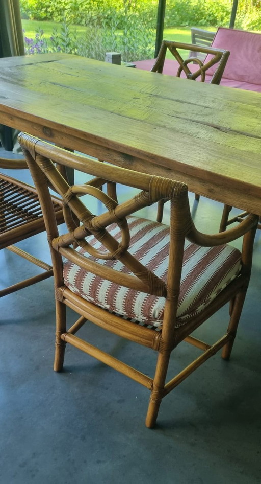 4 Vintage rattan chairs