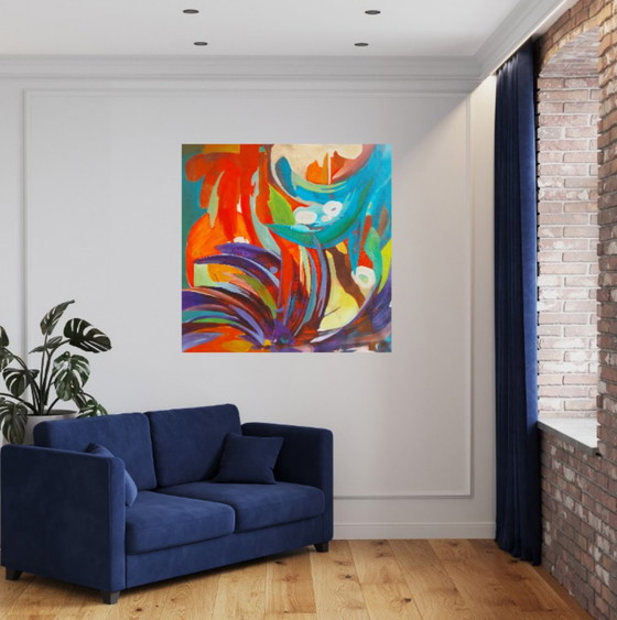 Acrylverfschilderij #krijt 100x100cm – Kunst, Canvas (photo 7 of 15)