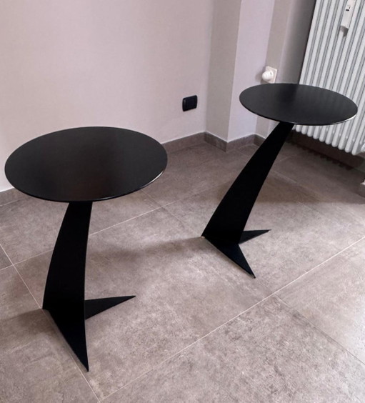 Paire de tables basses TB 7 Gilles Derain - Lumen Center 1986 Modern Antiques – bijzettafels, Metal