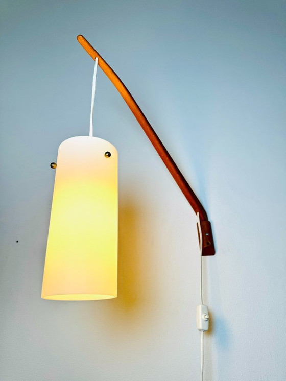 Image 1 of Lampada da parete con braccio flessibile di Uno & Östen Kristiansson per Luxus, Svezia, anni '60