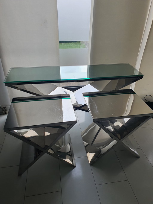 Conjunto EICHHOLTZ Mesa auxiliar Metropole + mesas auxiliares