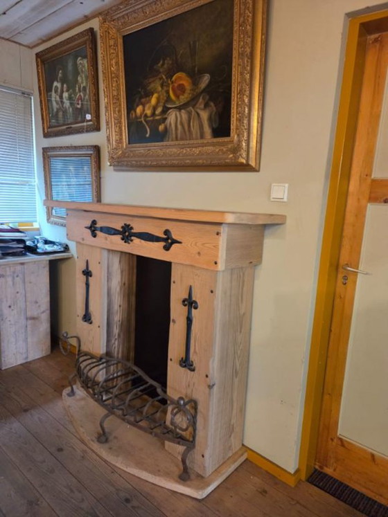 Rural decorative fireplace with wrought iron firebox – Decorative Objects, Wood (photo 3 of 9)