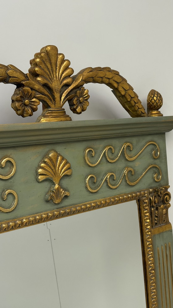 Image 1 of Vintage facet geslepen schouwspiegel Verno Collections goud mint XL