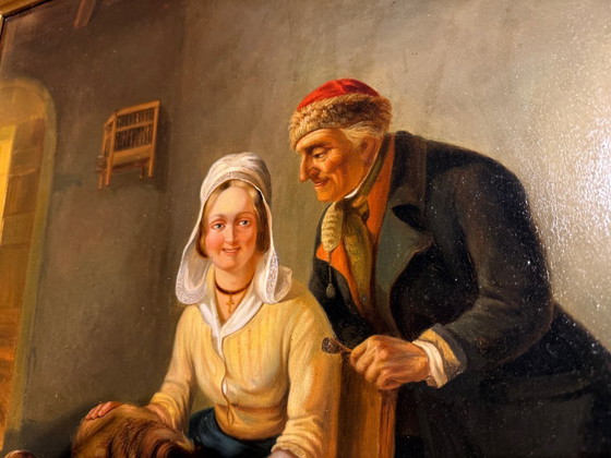 Image 1 of Zacharia Noterman (1823 - 1890) - dipinto ad olio del XIX secolo