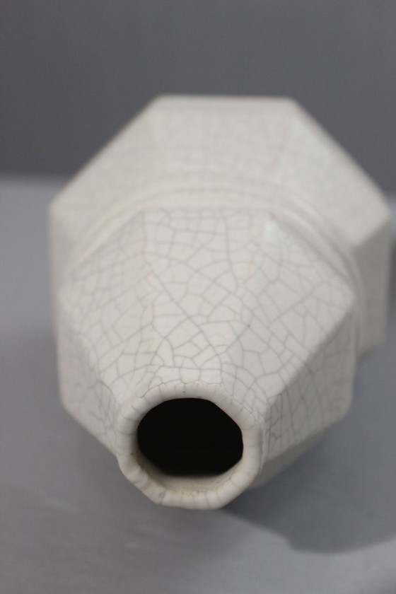 Image 1 of Coppia di vasi in terracotta di Saint Clément Craquelé a smalto periodo Art Déco 1930