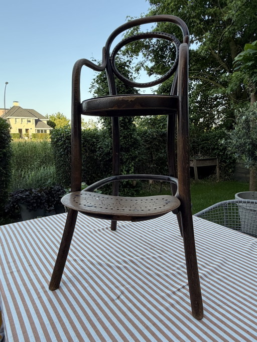 Preciosa trona antigua Thonet (modelo n.º 1) – Años 1895-1910 – ¡Doble marca!