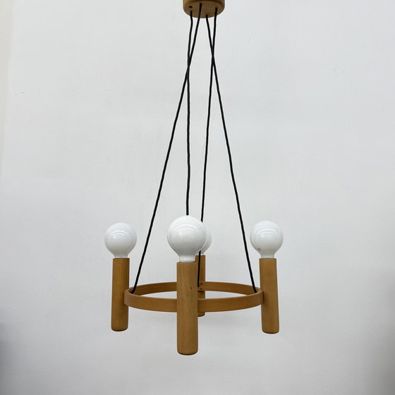 Image 1 of Vintage Domus Danish design hanging lamp chandelier , 1970s