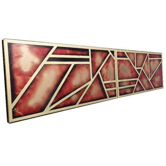 Image 1 of Abstraction A955 - Tableau abstrait prêt à accrocher XXL