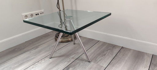 Bert Maupertuus table d'appoint en verre 49.5x49.5x35 cm