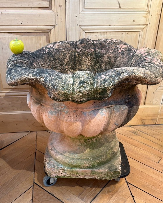 Image 1 of paar terracotta potdeksels