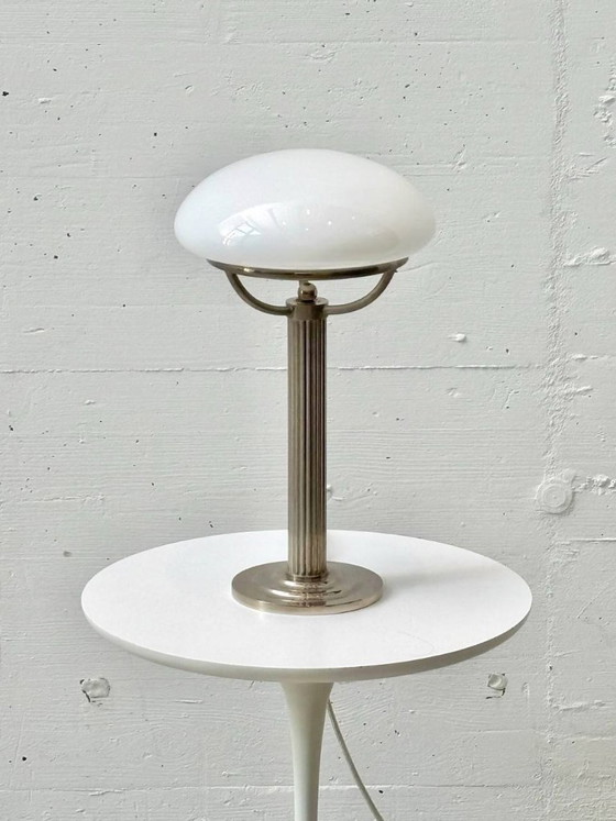 Image 1 of Nickel table lamps with opal shades by Adolf Loos for Villa Steiner