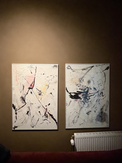 Large diptych artwork Yvon de Witte