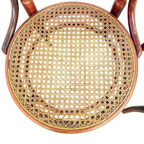 Image 1 of Set of two antique Fischel bentwood chairs – Viennese café chairs – webbing seats