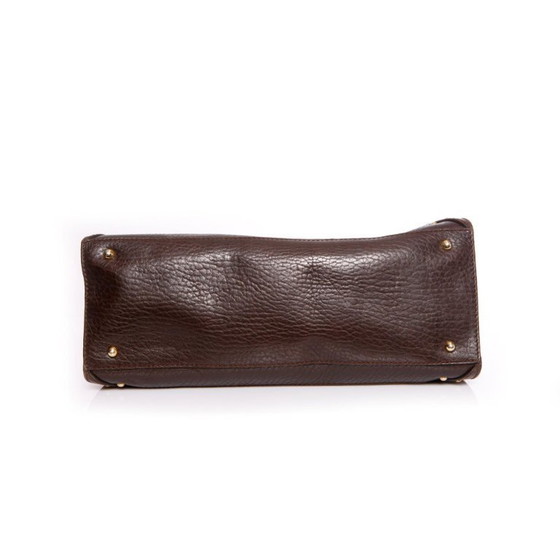 Image 1 of Dolce & Gabbana, Borsa a mano in pelle marrone con stampa giraffa in pelo di vitello.