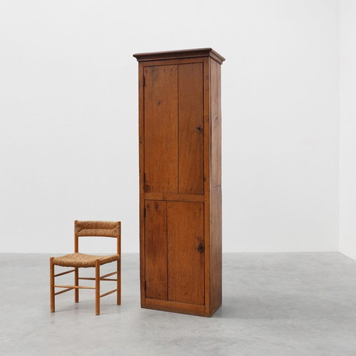Rustic Tall French Monastery cabinet in oak from the late 19th century