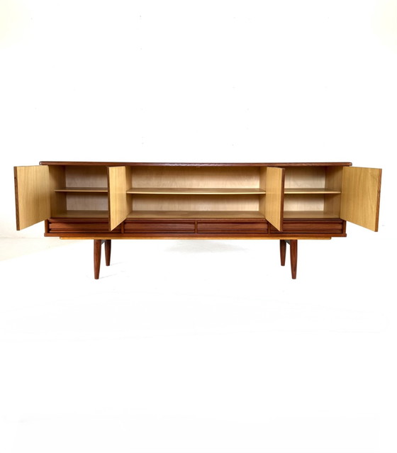Image 1 of Vintage graphic teak sideboard, Nordas Stool ‘60