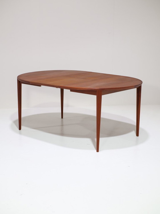 Image 1 of Henry Rosengren Hansen round extendable teak dining table