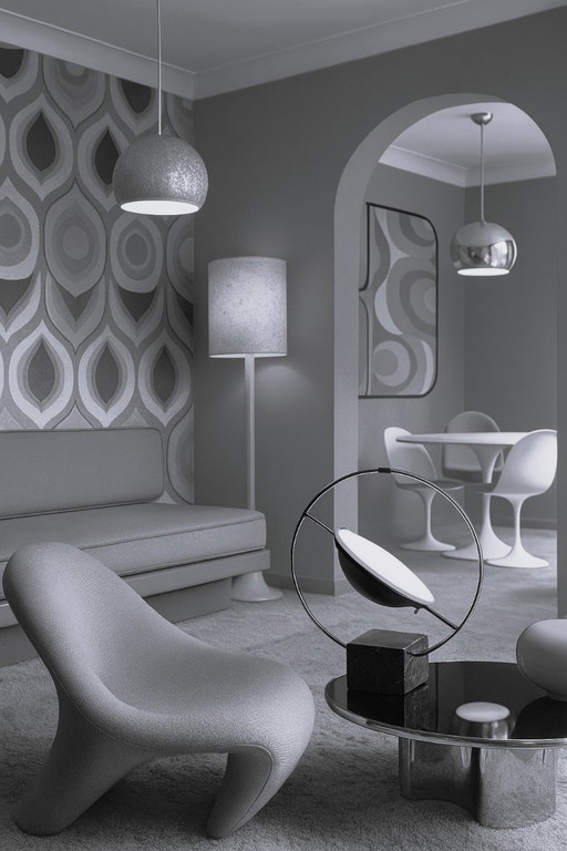 Saturn lamp by LG for Lucien Gau house, 1980