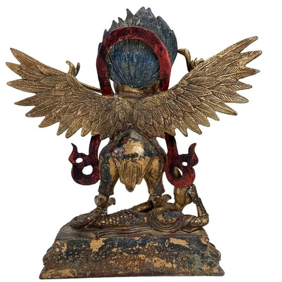 Garuda Beeld op Demon Verguld Brons Himalaya – Tantrische Beschermfiguur – Beeldhouwkunst, Bronze (photo 7 of 14)