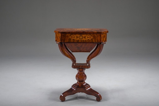 Tavolo da Lavoro per Cucito Biedermeier in Mogano, 1850 – bijzettafels, Wood