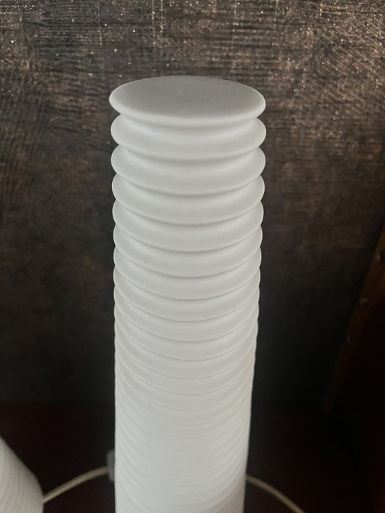 Image 1 of 2 vintage IKEA Bista lamps white porcelain