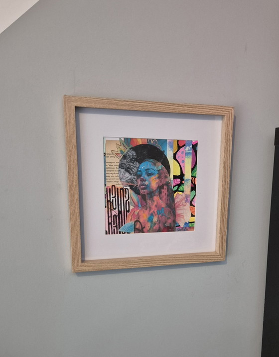 Image 1 of Collage technique mixte « Color Riot » sur papier