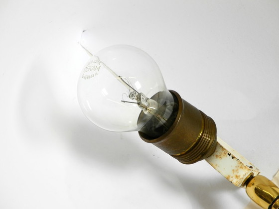 Image 1 of Beautiful large mid-century modern brass crow's foot table lamp by Kalmar Austria