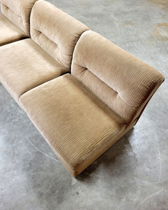 Image 1 of Vintage modular sofa in ribbed fabric, 1970