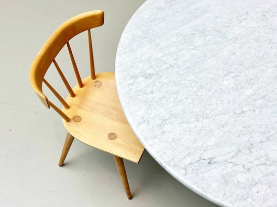 Image 1 of Tavolo rotondo in marmo di Carrara di Carlo Scarpa per Cattelan Italia, anni '70