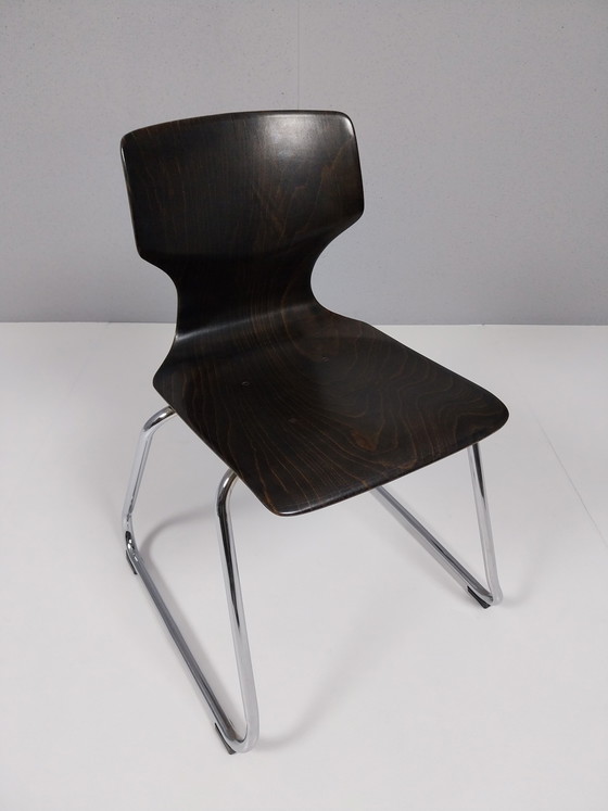 Image 1 of 10 x Vintage Vanerum Pagholz Stoelen, Jaren 60 - 70