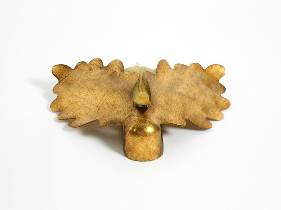 Image 1 of Prachtige, zeldzame vergulde glazen en metalen wandlamp van Banci Firenze, Italië.