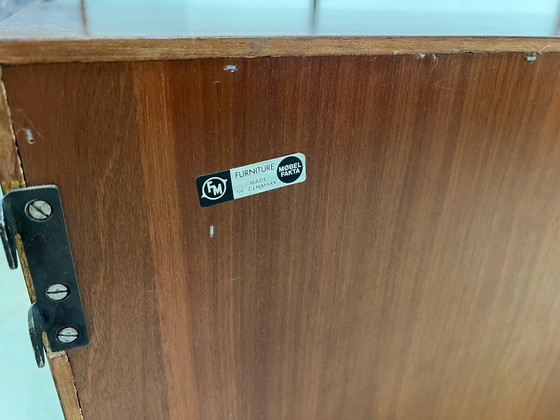 Image 1 of Rosewood Tambour Door Cabinet By Kai Kristiansen For Feldballes