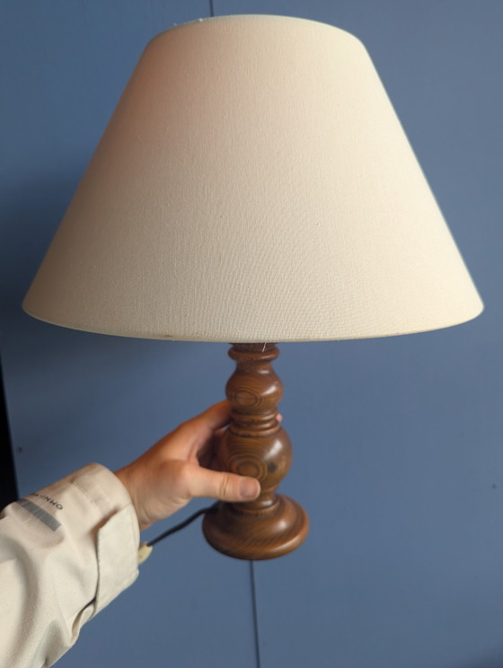 Image 1 of Vintage table lamp beige/wood