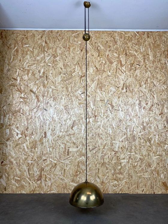 Image 1 of Lampada da soffitto anni '70 Florian Schulz Posa ottone Lampada a sospensione in ottone anni '70
