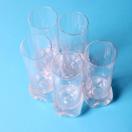 Set van 5 heldere kristallen drinkglazen uit het midden van de 20e eeuw / Italië / jaren 1980 (photo 9 of 14)