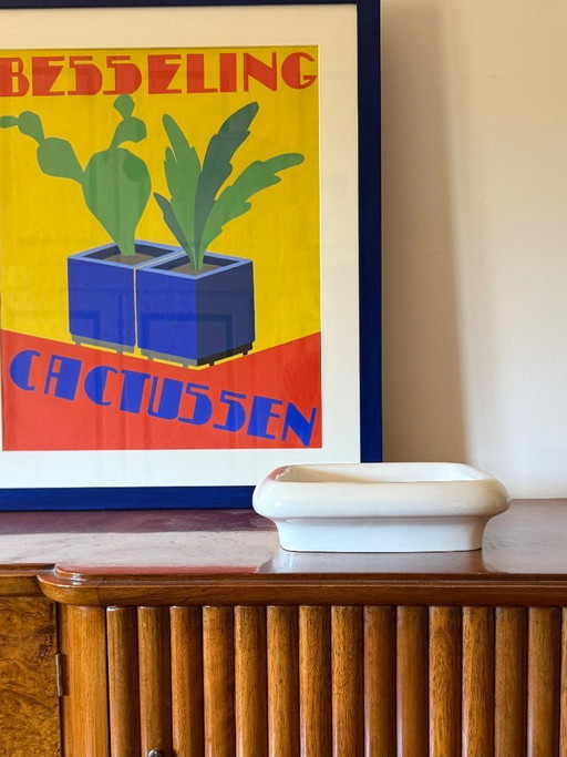 Angelo Mangiarotti, centrotavola / vide poche in ceramica bianca mod. Tremiti 4035, Danese Italia ca. 1968
