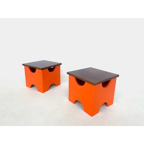 Image 1 of Paire de tabourets Dado du milieu du siècle par Ettore Sottsass