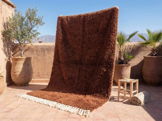 Image 1 of Handgemaakt bruin wollen vloerkleed 200 cm x 300 cm