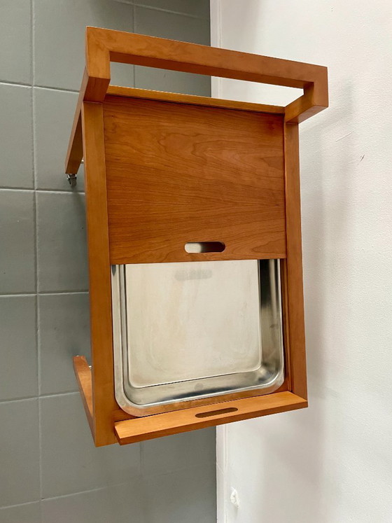 Image 1 of Chariot de bar vintage au design scandinave avec glacière intégrée en métal